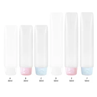 whitepinkblue empty bottle 30ml 50ml cosmetics refillable containers travel cream lotion shampoo tube squeeze bottles