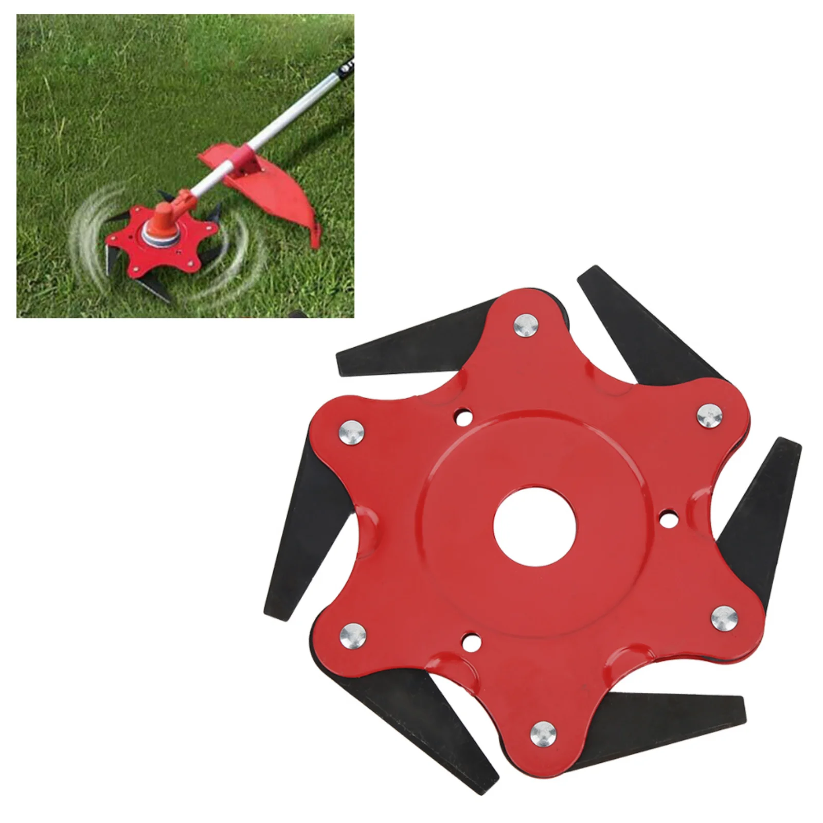 6 Teeth Trimmer Head Steel Blades Razors Lawn Mower Garden G