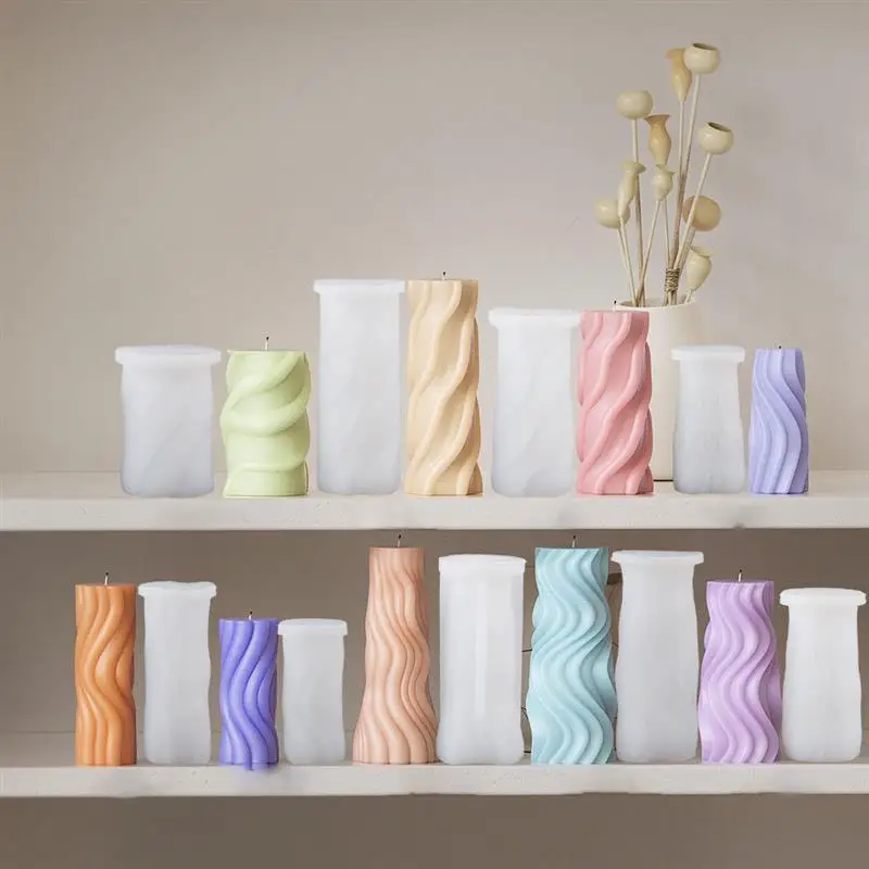 Силиконовая форма для свечи 3D Геометрические Волны колонна сделай сам