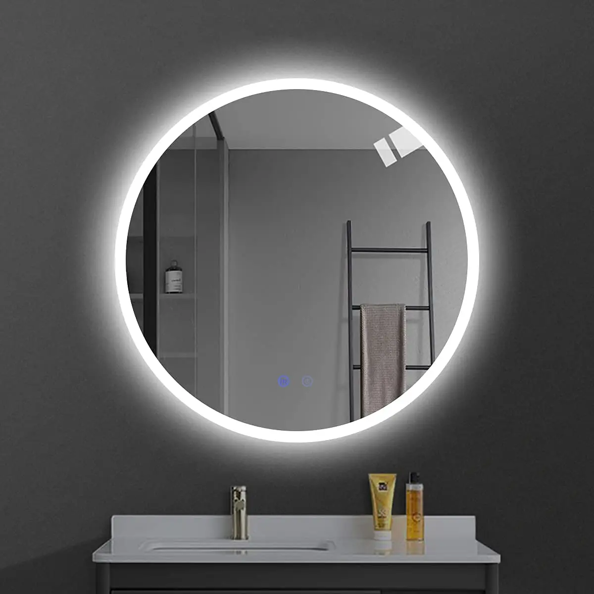 

Round LED Bathroom Smart Mirror 24"32 " Anti-fog Makeup Mirror Backlit Vanity Mirror Wall Mounted Dimmable 3 Color