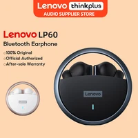 100% Original Lenovo LP60 TWS 5.0 Earphone Bluetooth Wireless Earbuds Rotatable Metal Cavity Ring Headset HiFi Stereo Sound New