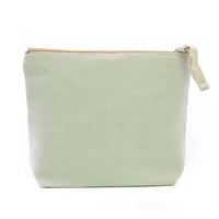 100pcs plain nature cotton canvas cosmetic zipper pouch bags
