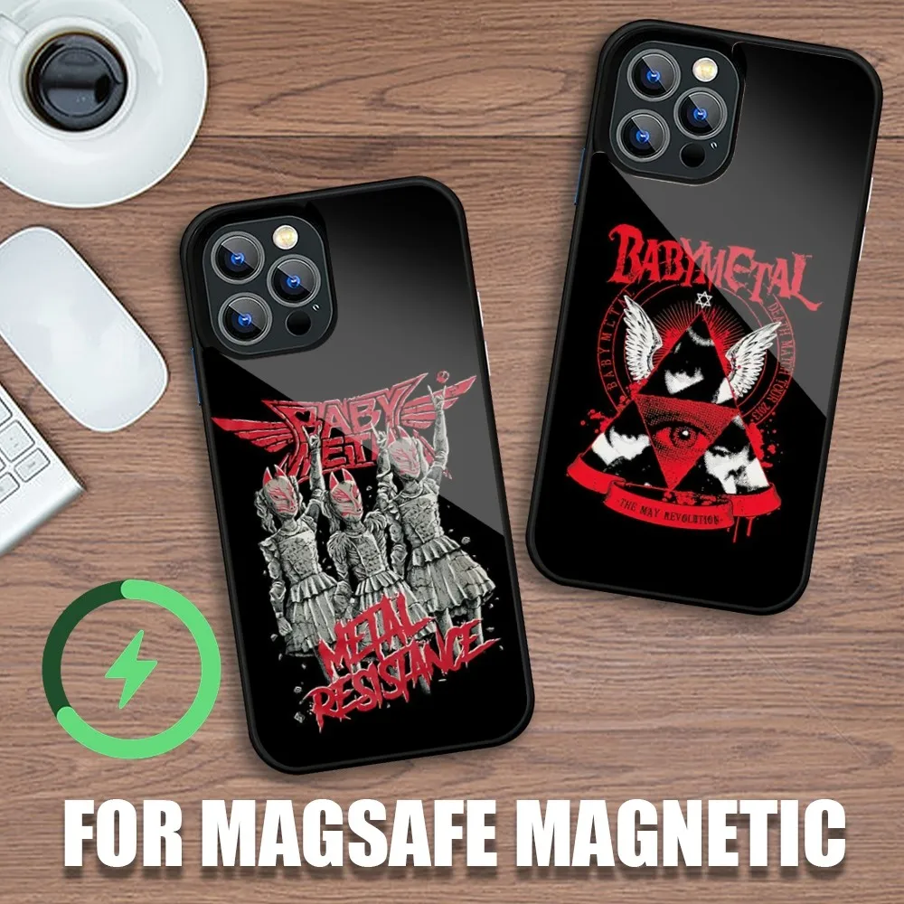 Чехол для телефона Babymetal Japanese Girl Idol iPhone 11 12 13 14 15 Plus Pro Max с зарядкой Magsafe магнитный