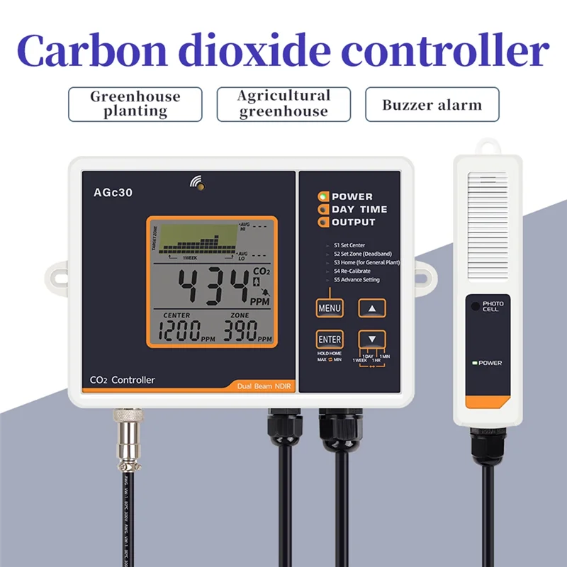 Фото Цифровой контроллер углекислого газа CO2, монитор NDIR-датчика, тестер концентрации 0-5000 ppm для тепличных растений-N33R №1
