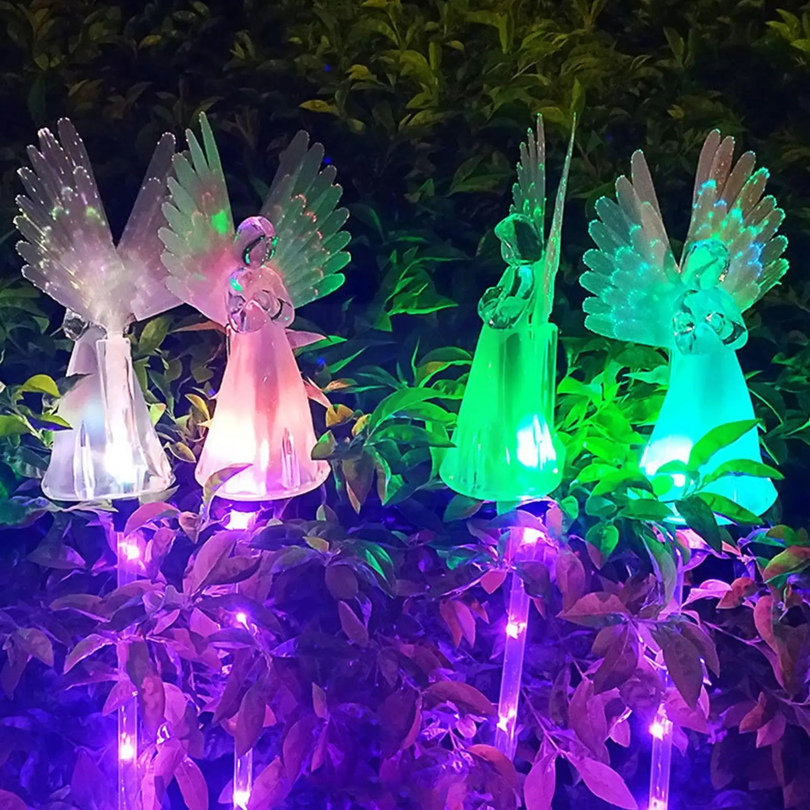 

1pcs Solar Angel Garden Light Outdoor Waterproof Decorative Landscape LED Angel Lamp Yard Lawn Light Lawn Solar Pathway Gar G6R2