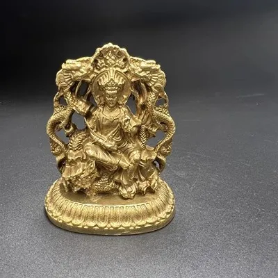 

Boutique antique alloy plated copper double-sided Yulong Guanyin ornaments