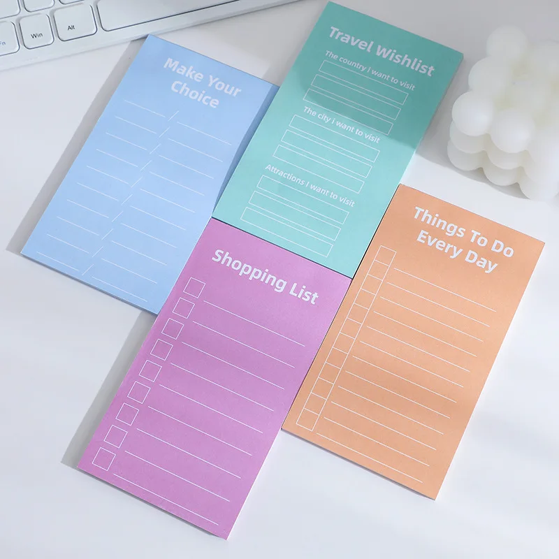 

50 Sheets Korean CUTE Work Notes Today's Weekly Plan Notepad Home Shopping List Record Office Stationery School Supplies