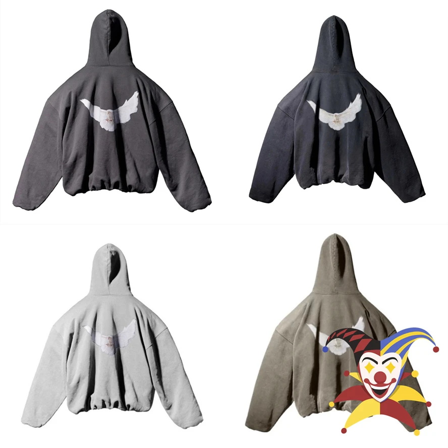 

Heavy Fabric Kanye West Dove Pullover Men Women 1:1 Top Version Hoodie Season 6 Oversized Hooded