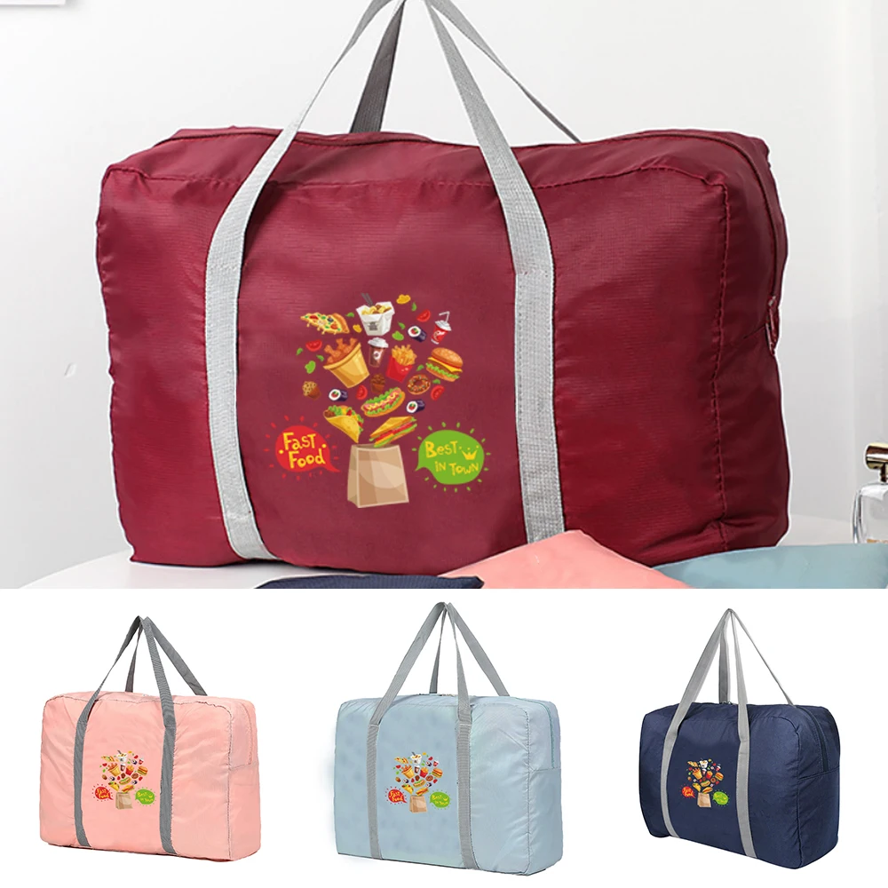 

Large Capacity Travel Bags Men Clothing Organize Travel Bag Women Storage Bags Luggage Bag Handbag Best Fast Food Print