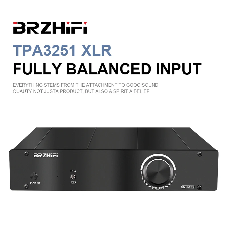 

BRZHIFI Audio TPA3251 XLR Sound Amplifier Fully Balanced Input and Output 300W*2 Audiophile Digital Amplifier HiFi Stereo Amp