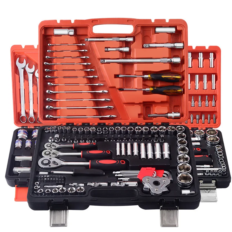 

121 Pcs Chrome Vanadium Socket Torque Ratchet Wrench Auto Car Repair Mechanic Toolbox Tools Box Set