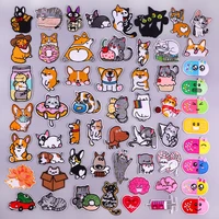 lovely animal embroidered patches on clothes cartoon cat dog applique badge clothing thermoadhesive patches for clothing diy