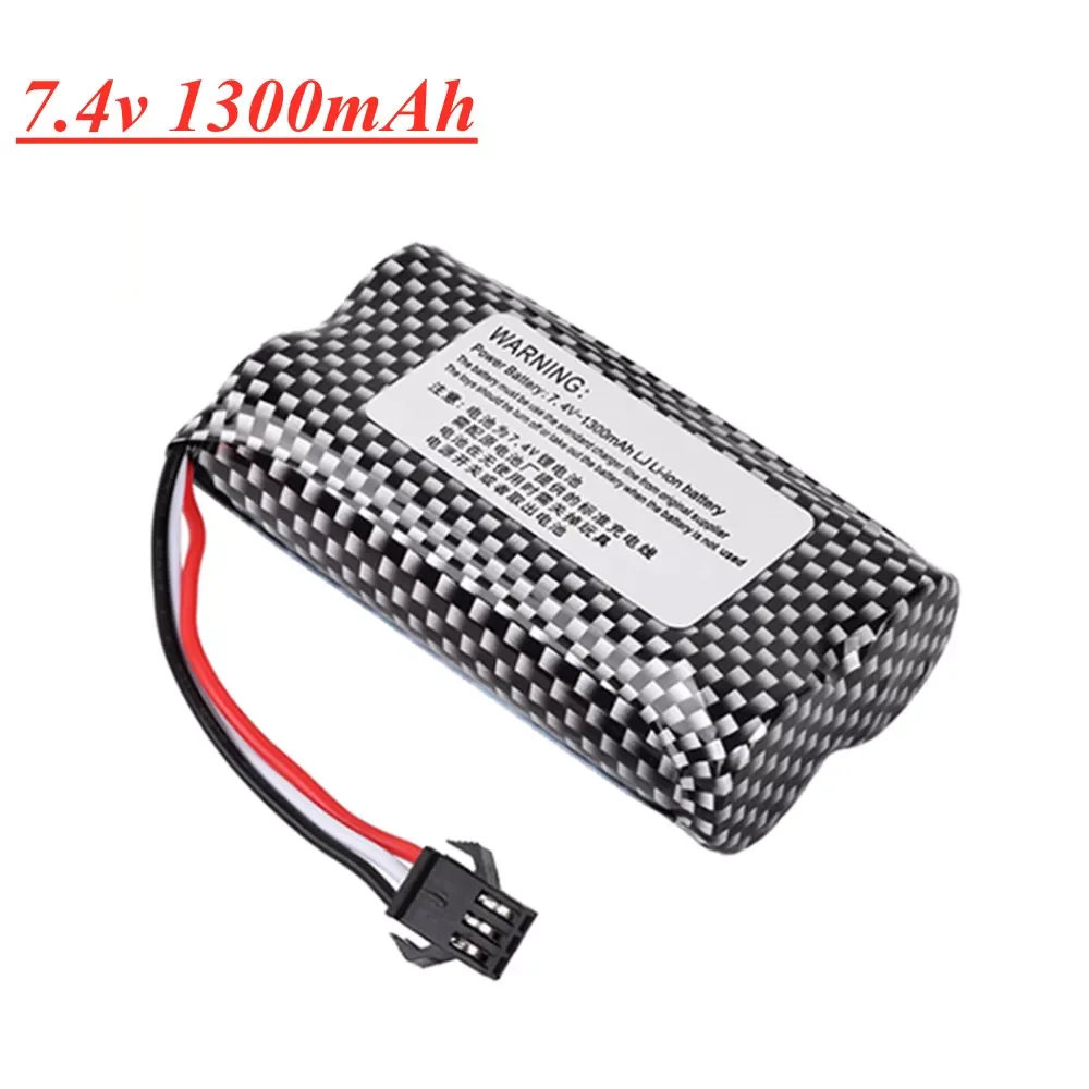 

2023New 7.4V 1300mAh Lipo Battery for Watch Gesture Sensing Twisted RC Stunt Car 1pcs 7.4v 2s 18650 Battery SM-3P Plug