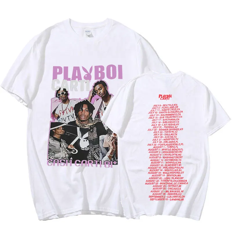 

90s Rapper Playboi Carti Graphic Print T-Shirt Men Female Fashion Hip Hop T Shirt Tops Oversize T-shirts Gothic Style Streetwear