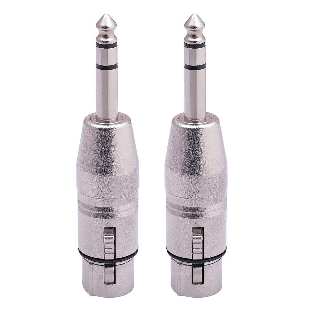 

2Pcs 3Pin XLR Female To TRS 1/4\\\\\\\"6.35mm Stereo Mic Male To Female Adapters Durable Microphone Transform Adapter