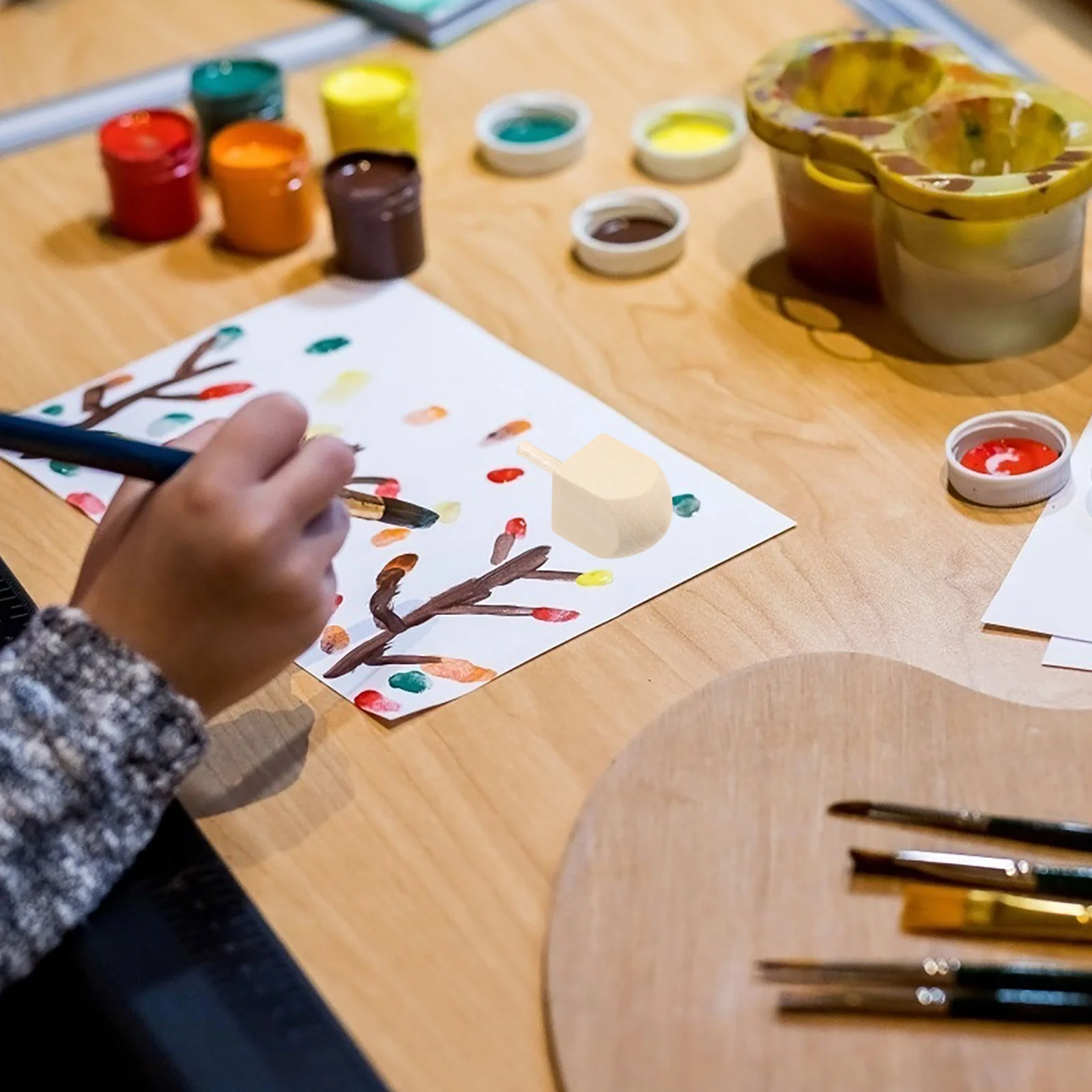 10 шт. гироскоп Ханука Dreidel детские игрушки баланс дерево лотоса красите свой