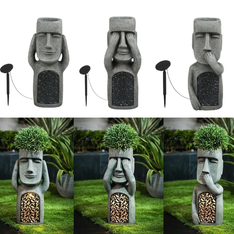 

Resin Statues Don’t Look Don’t Listen Don’t Talk Flower Pot Decoration Easter Evil Decoration Garden Decoration Ornaments