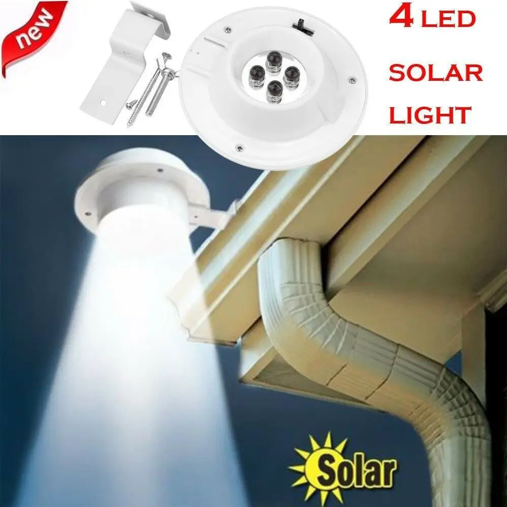 

High Quality 4 LED Solar Powered Gutter Light Outdoor Home Garden Yard Wall Fence Pathway Lamp Night Street