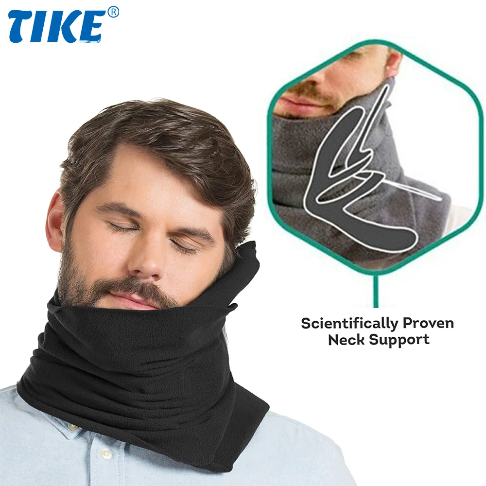 TIKE Travel Pillow Multifunctional Scarf Turtle Neck Support Pillow, Airplane Car or Office Nap Pillow, Easy To Clean and Carry