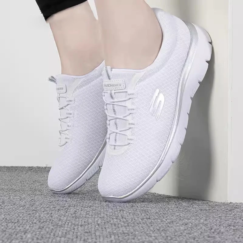 Skechers Женская спортивная обувь Летняя новая модная дышащая повседневная Легкая