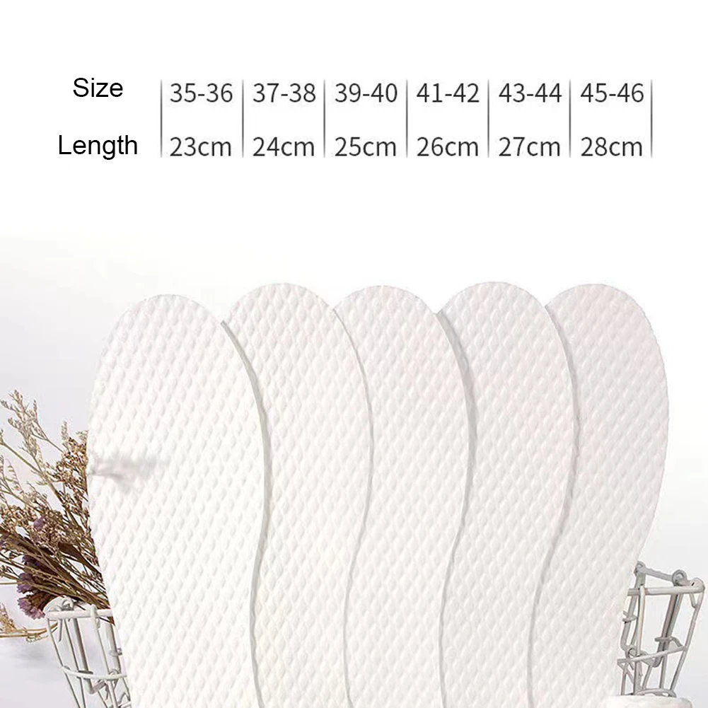 Disposable Insoles Nature Wood Pulp Insoles Breathable Thin Sweat Absorbing White Comfortable Shoe Pads For Men Women