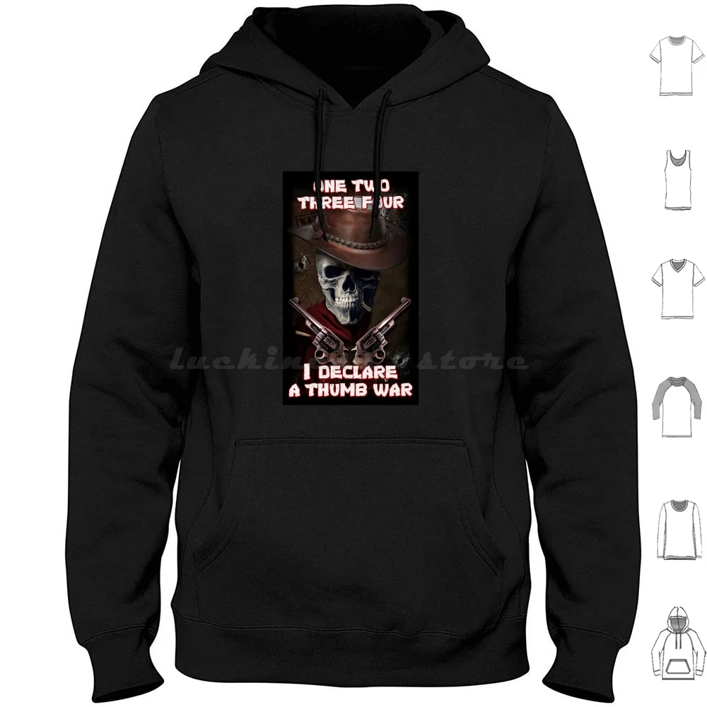 Epic Skull Man Declares Thumb War Hoodie cotton Long Sleeve Cursed Meme Cursed Cursed Images Cursed Image Kidcore Weirdcore