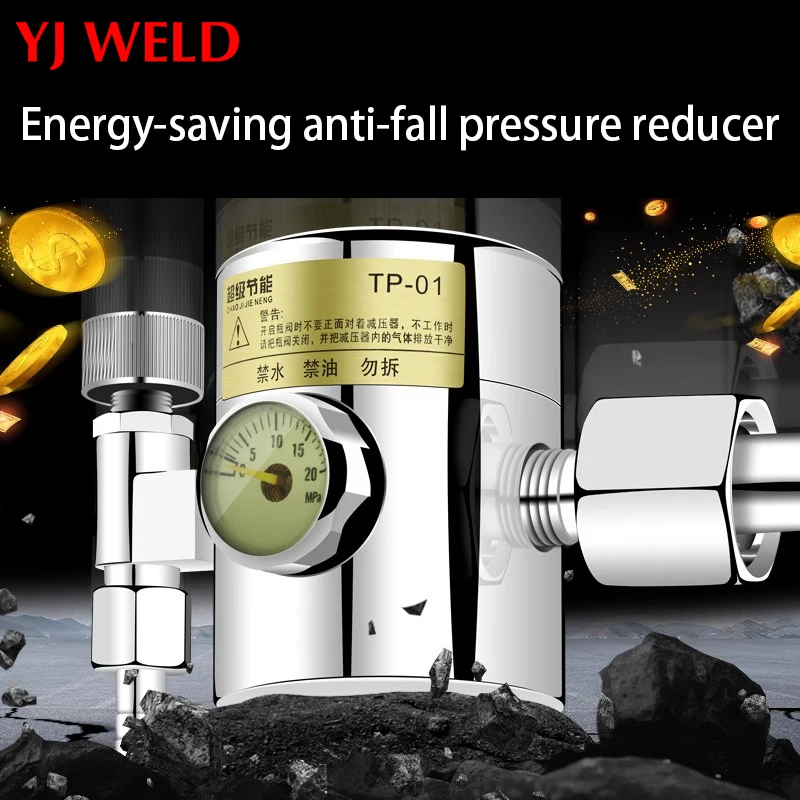 Фото YJ Приварной аргоновый редуктор давления Co2 Mig Tig Регулятор Газозащитный манометр для сварочной трубы 15 мПа в, 0,05 мПа на выходе G5/8 Расходомер №1
