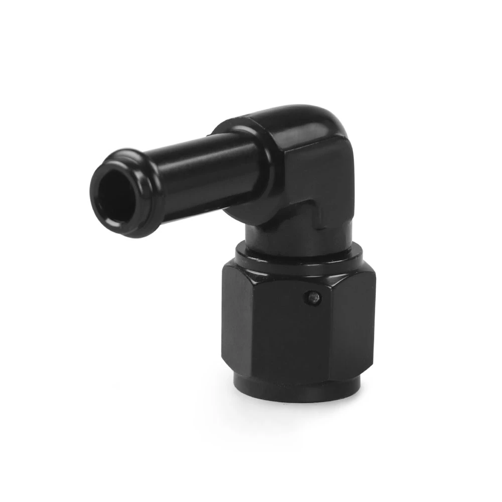 

​90 Degree -6 AN Female Swivel to 3/8" Barb Fitting Adapter
