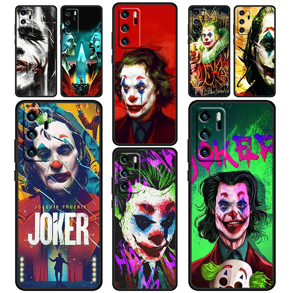 

DC Jokers Cool Art Soft Shockproof Black Phone Case For Huawei P50 P40 P30 P20 P Smart Z Pro Plus 2019 2021 Cover
