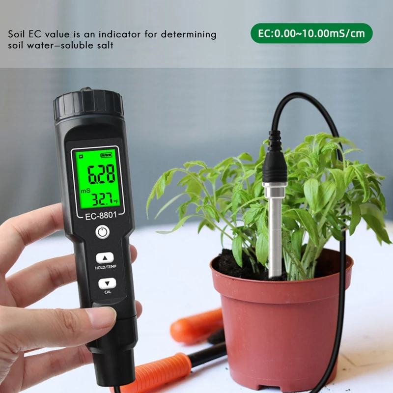 Тестер почвы EC Ручной цифровой садовый измеритель приборы для проверки в горшках