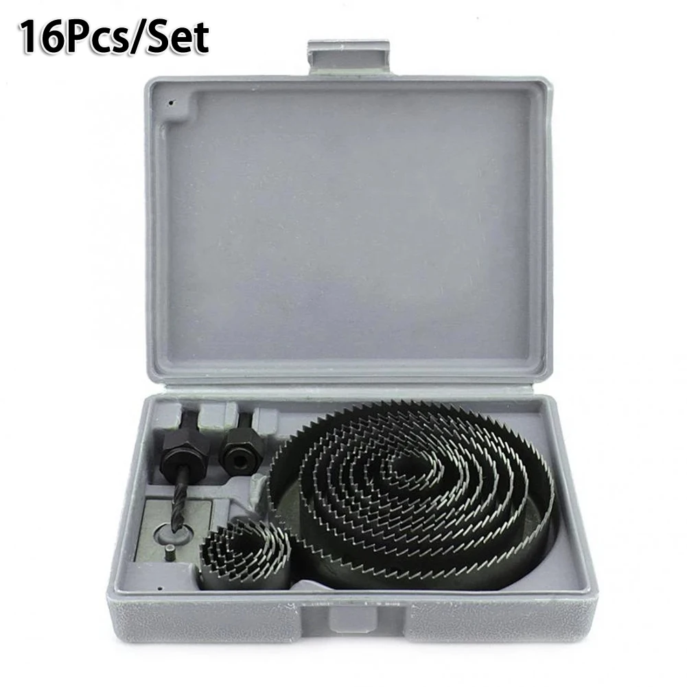 

DIY Wook Hole Saw Set Drill Bit 16Pcs/Set Round Hole Opener Set Round Hole Cutting Tool For For PVC / Wood / Gypsum Board