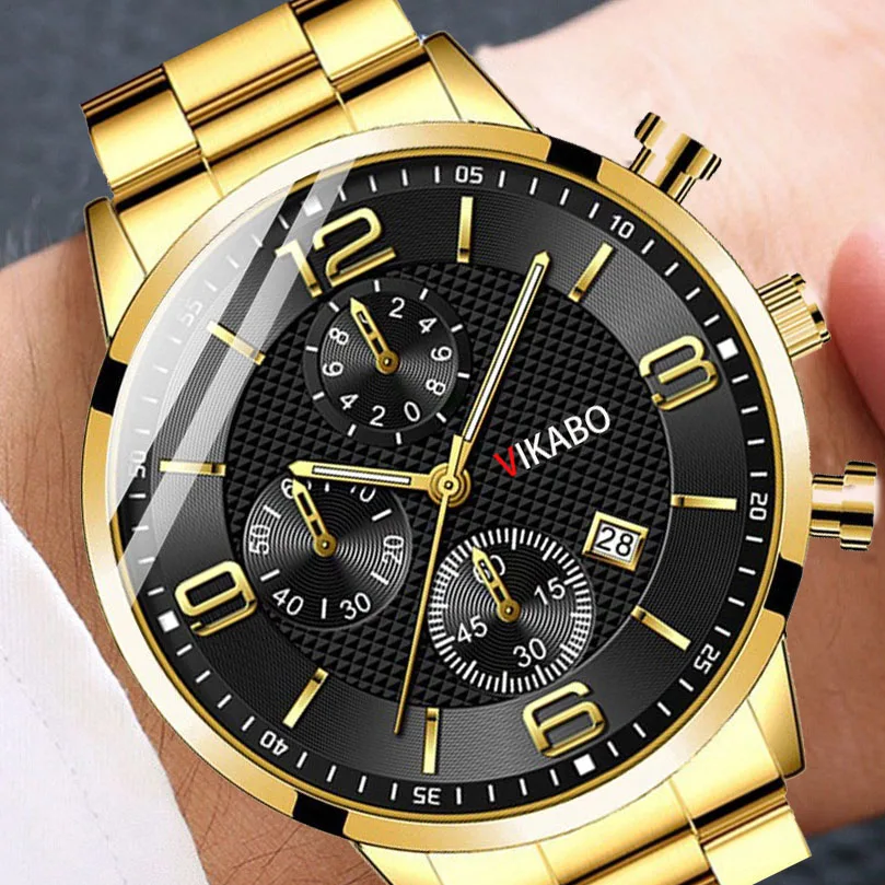 

VIKABO NEW reloj hombre clock Luxury Brands Gold Men Watch Best Selling Product 2023 Fashion Quartz Steeldive Wristwatches