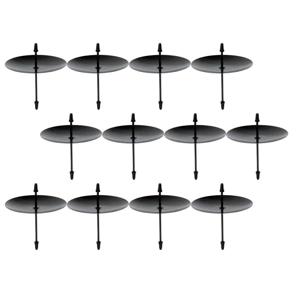 

12 Pcs Holder Serving Tray Round Metal Plate Cake Tray Iron Dish Holder