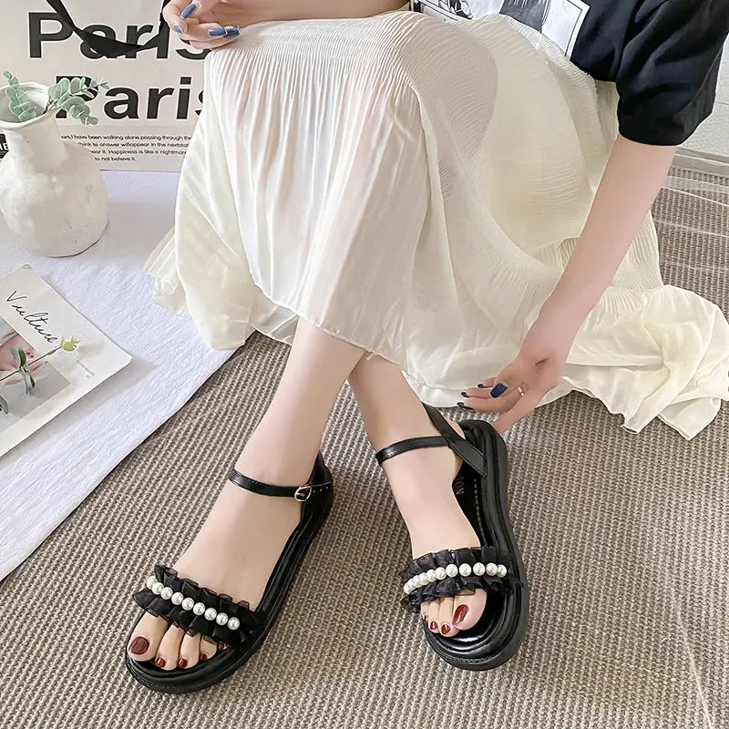 Little Fresh Sandals Women's 2023 New Summer Flat Bottom Women's Shoes