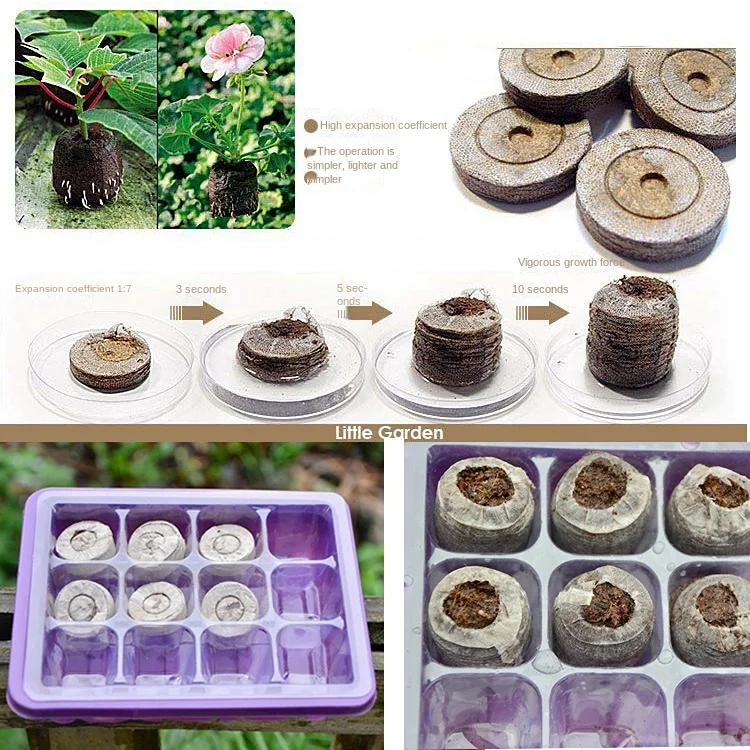 

10Pcs Gardening Seedling Soil Compressed Seedling Nutrient Block Peat Pellets 3cm 4cm 4.5cm 5cm Diameter Cultivation Substrate