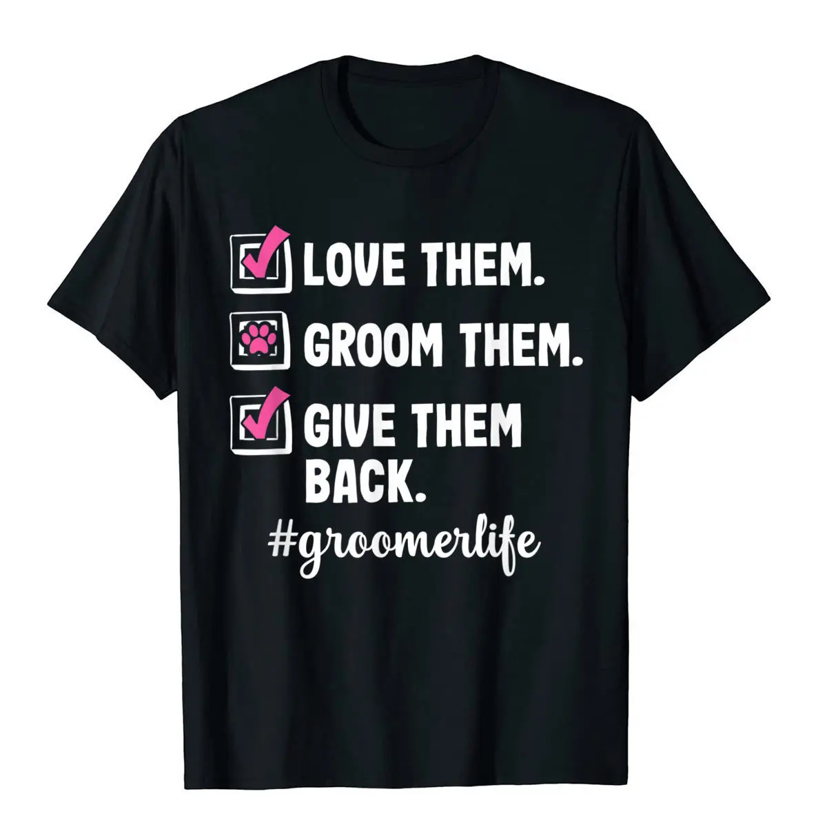 

Wish Text Short Sleeve Adult Funny Love Them Dog Spring and Summer Cross Border