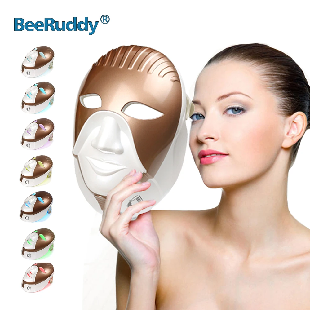 

BeeRuddy PDT светодиодная маска светодиодный лица для ухода за кожей, уход за лицом и шеей, интегрированная в египетском стиле, перезаряжаемая св...