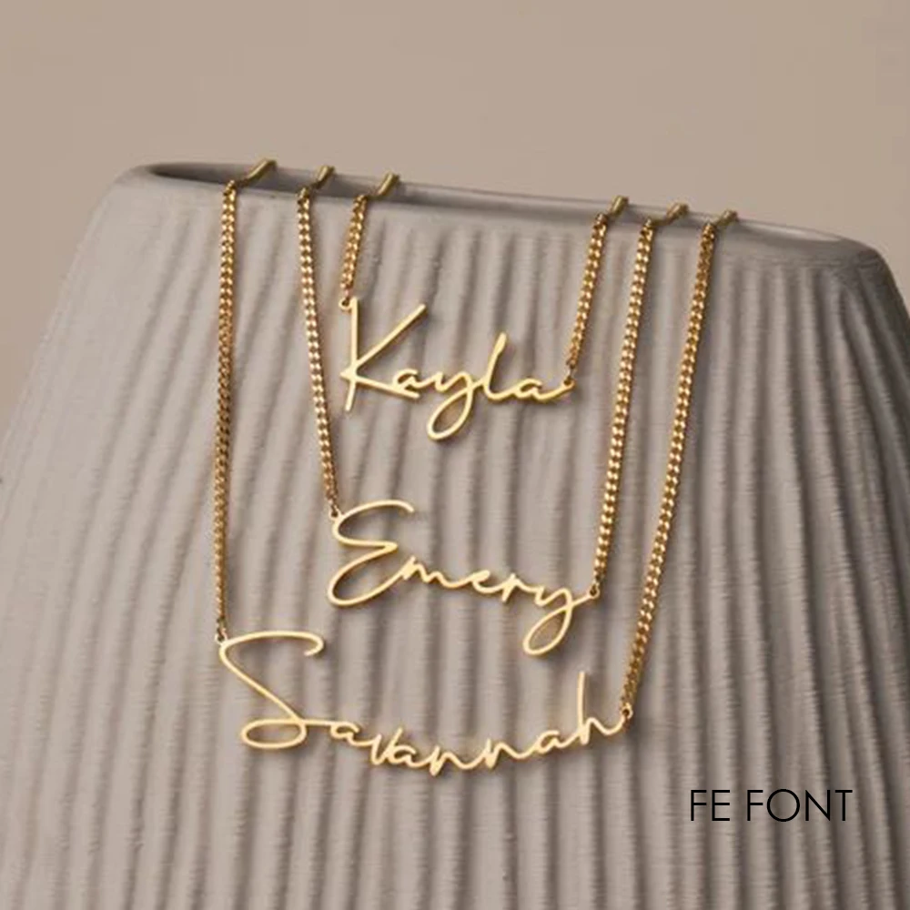Orazio Customized Name Pendant Necklace Fashion Stainless Steel Personalized Letter Gold Color Neck Chain High Jewelry Wholesale