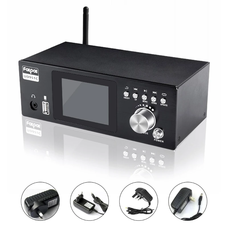 

Quality DSD Decoders Wireless Receiver and 3.2inch Color Screen PCM Support 384KHz/32bit 5.1CH Decoding