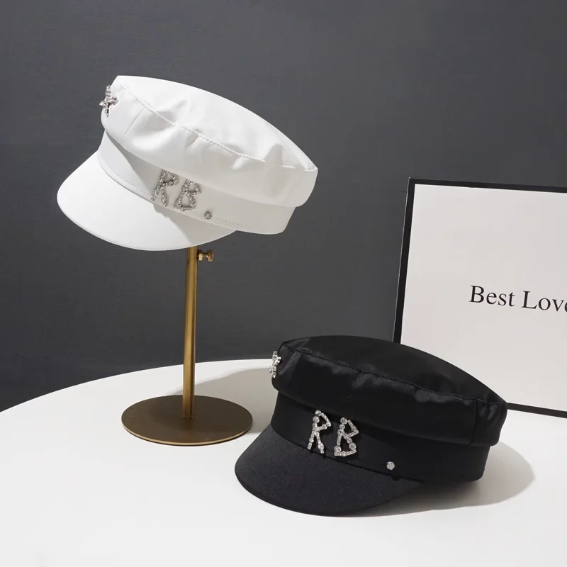 Кепка Женская в стиле ретро роскошная модная шапка милитари с надписью Бриллиант