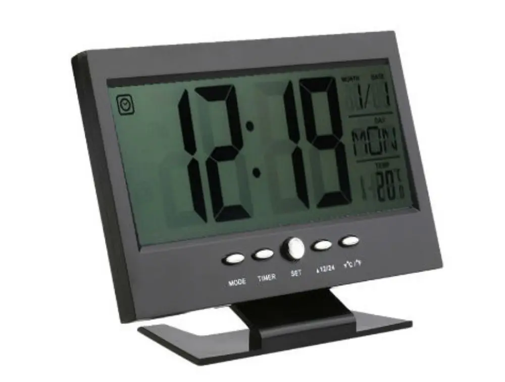 

Clap Sensor LED Digital Table Clock Alarm and Thermometer Featured