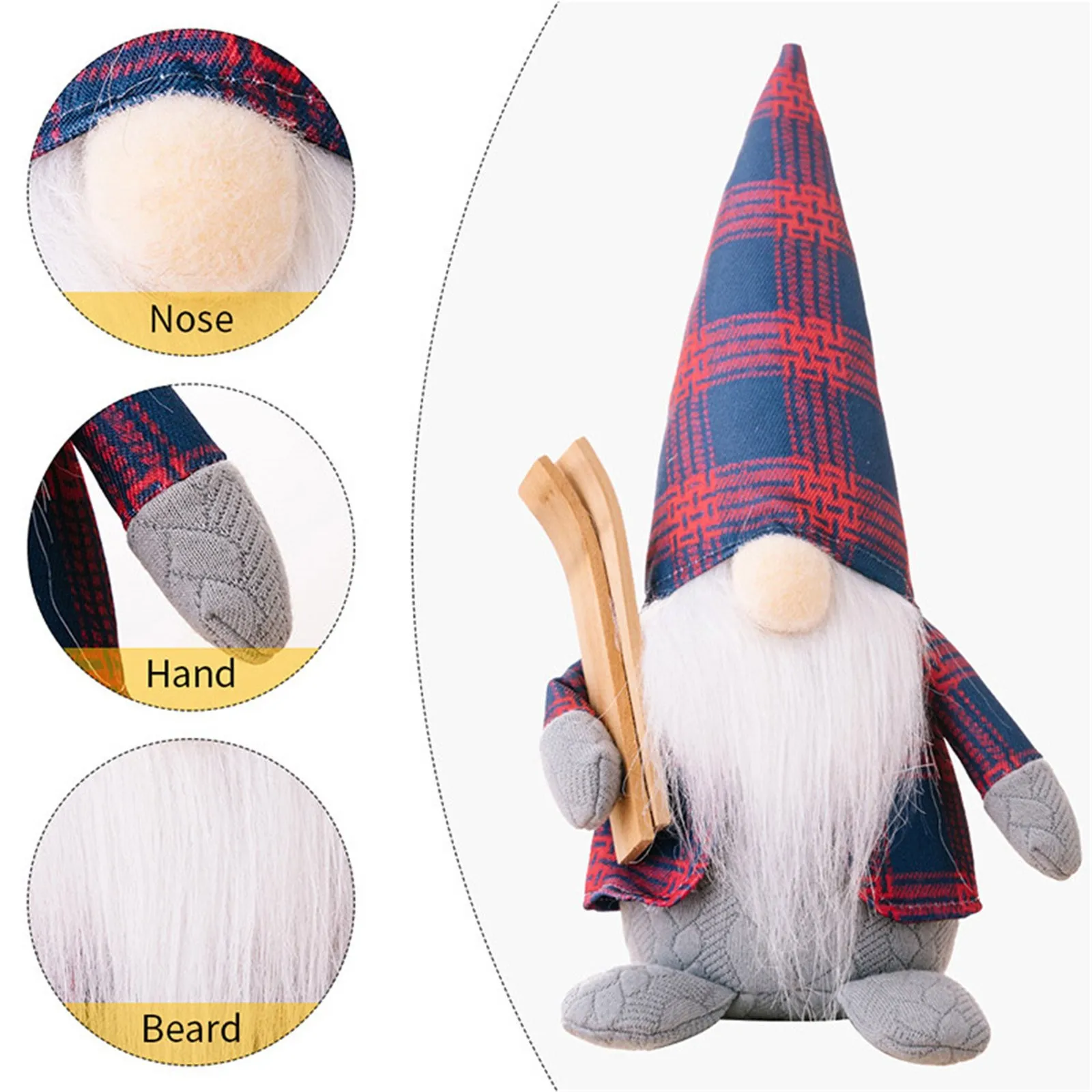 

Christmas Decorations Red And Blue Plaid Hat Dwarf Doll Decoration Old Man Decoration Home Living Room Room Decoration
