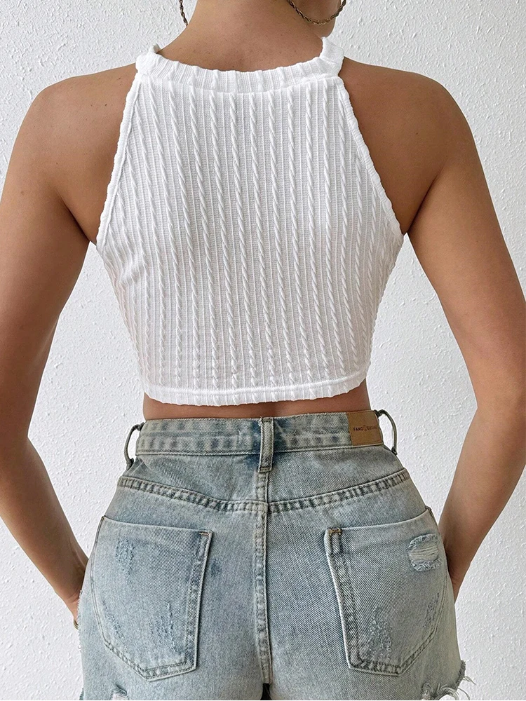 Aynaray белые полиэстеровые женские halter топы