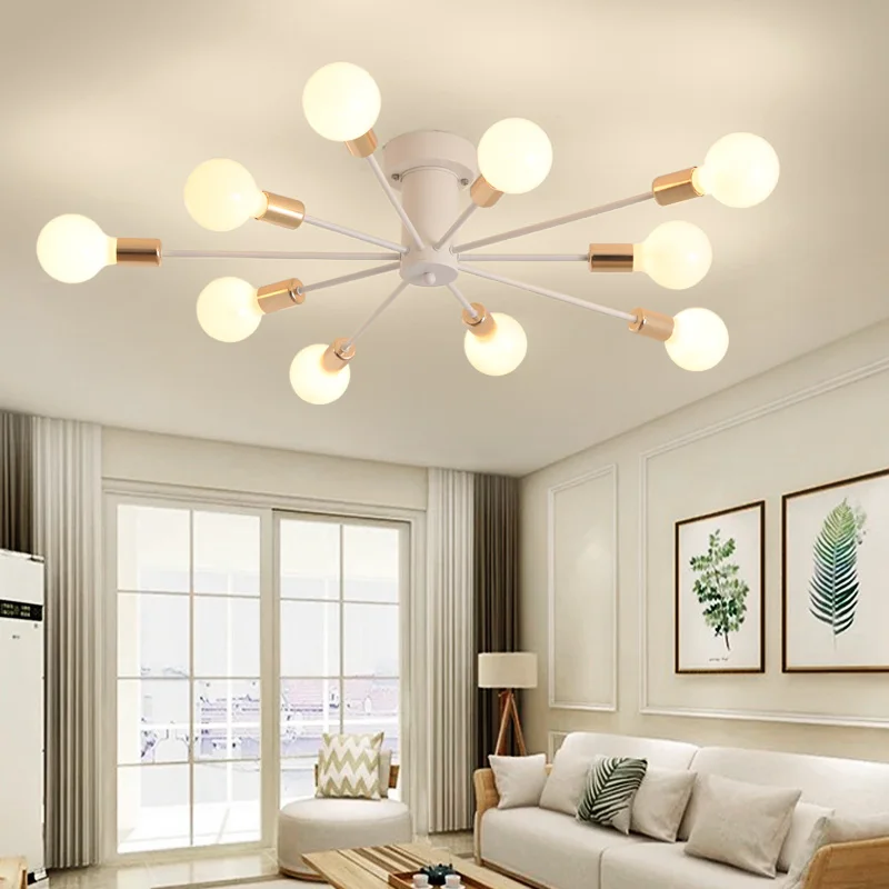 European Style Luxury Chandelier, White Gold Lamp Body, Bedroom, Living Room, Modern Wind Chandelier, Indoor Lighting Fixtures