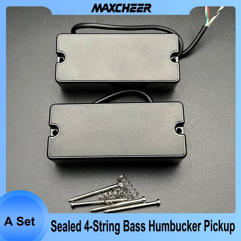 

One Set Sealed Soapbar 2 Holes Bass Guitar Pickup 4-String Double Coil Humbucker Pickup N-11K/B-18K Ceramic Magnet Bass Guitar