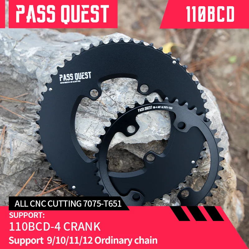 

PASS QUEST 110BCD Double Chainring 48-35T 50-34T 52-36T 53-39T 54-40T Bike 2x Chainwheel For 9-12 Speed Sprocket Ro-Tor Crankset