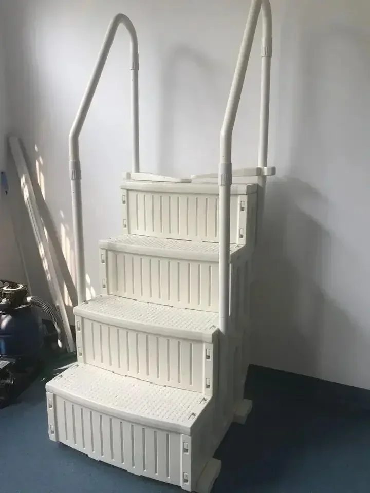 Аксессуары Пластиковая напольная лестница для бассейна уровня 4 нескользящая