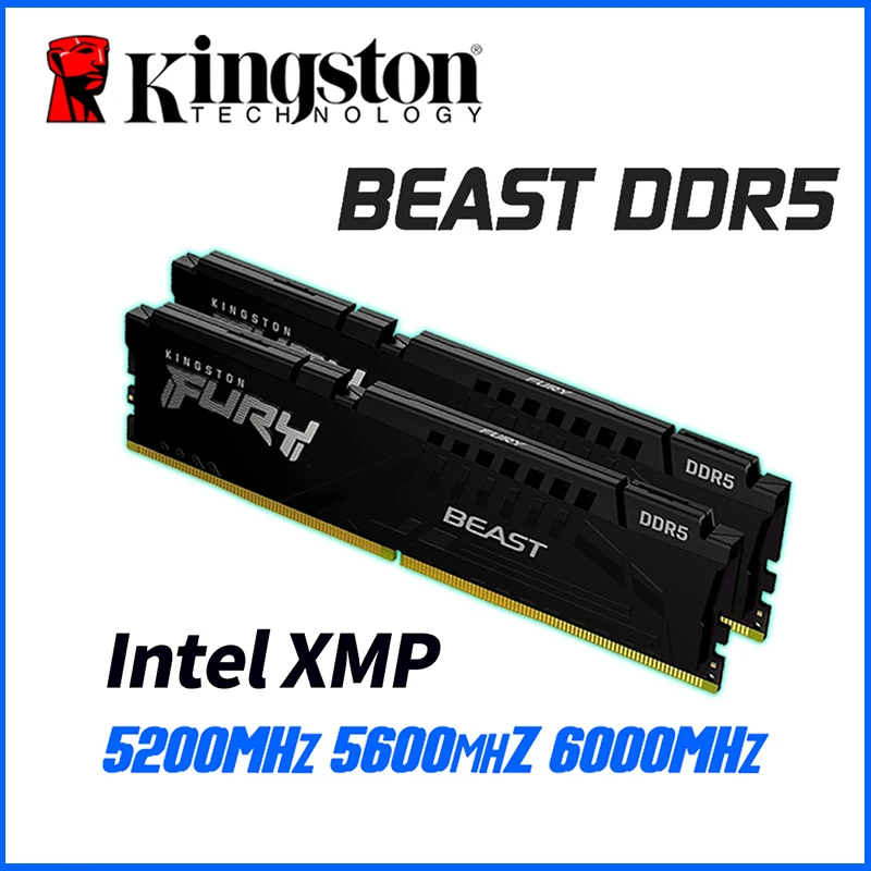 

Kingston FURY Beast DDR5 RAM 32 16GB 5200 5600 6000 MHz Desktop Only Apply to Intel CPU Motherboard Memory RAMs 288 PIN 1.11V