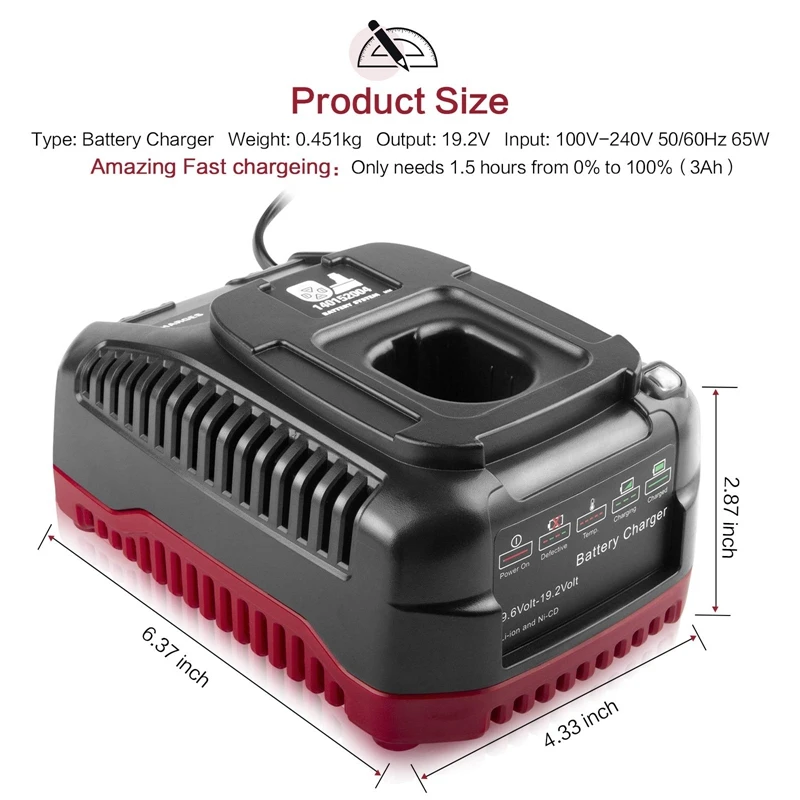 Замена зарядного устройства C3 19 2 В для литиевой и Ni-Cad батареи Craftsman 315.PP2010 315.PP2011