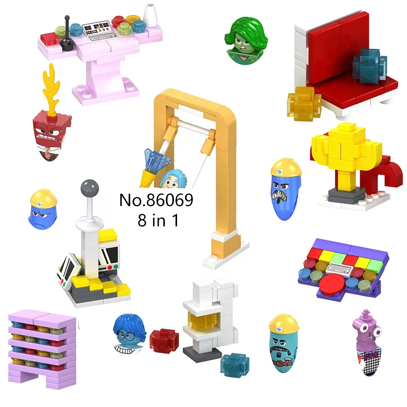 Новинка 2 конструктора со снаружи собранные кирпичи милые Мультяшные куклы Kawai